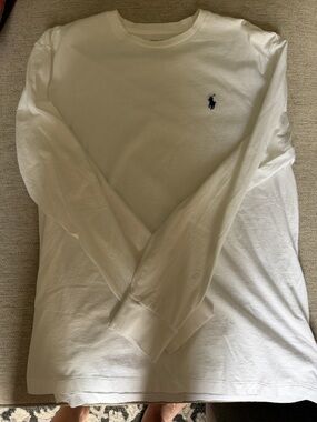 Polo by Ralph Lauren White Long Sleeve Tee with Navy Pony